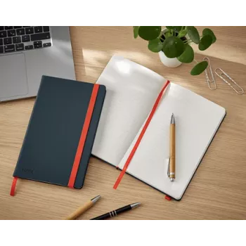 Leitz Cosy caderno Soft Touch pautado com capa dura, monocolor, preto, A5, 80 folhas, mate, 100 g/m²