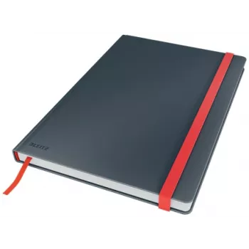 Leitz Cosy caderno Soft Touch quadriculado com capa dura, monocromático, preto, B5, 80 folhas, mate, 100 g/m²