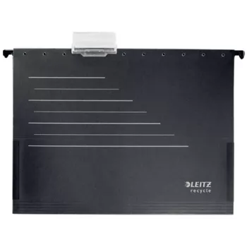Leitz Alpha® Recycle pasta suspensa de cartão, A4, preto, cartão, 80 g/m², 150 folhas, 348 mm