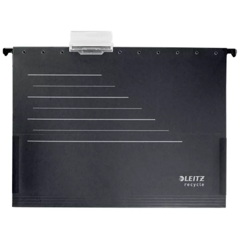 Leitz Alpha® Recycle pasta suspensa de cartão, A4, preto, cartão, 80 g/m², 150 folhas, 348 mm