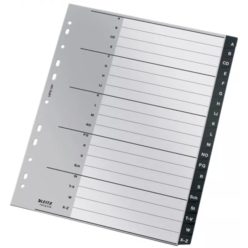 Leitz 12070000 separador alfabético separador alfabético polipropileno (PP) preto, branco