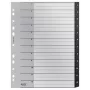 Leitz Recycle índice, PP, extralargo, separador numérico, polipropileno (PP), preto, branco, vertical, A4 Maxi, 160 g/m²