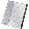 Leitz Recycle índice, PP, extralargo, separador numérico, polipropileno (PP), preto, branco, A4 Maxi, 160 g/m², 238 mm