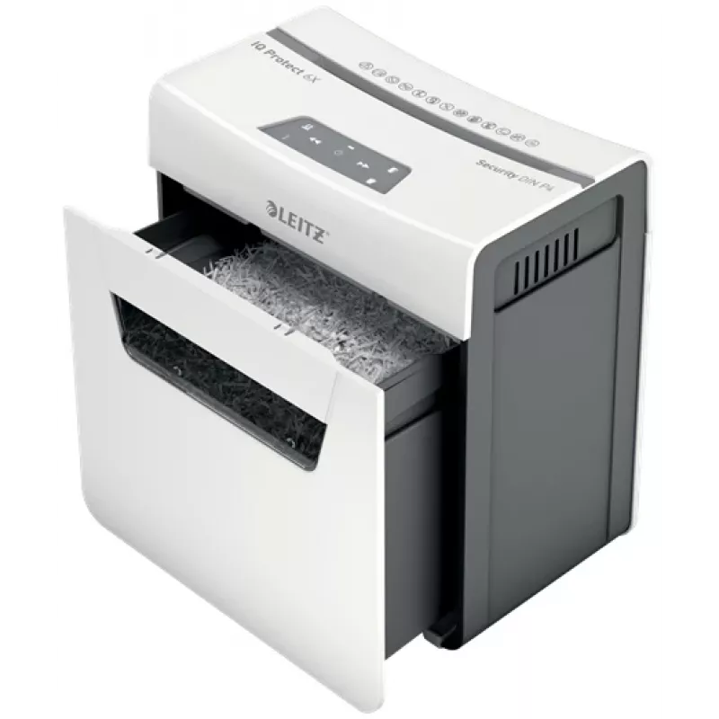 Leitz IQ Protect Premium destruidora de documentos 6X P4, 4 x 40 mm, 10 L, 100 folhas, 55 dB, touch, 6 folhas