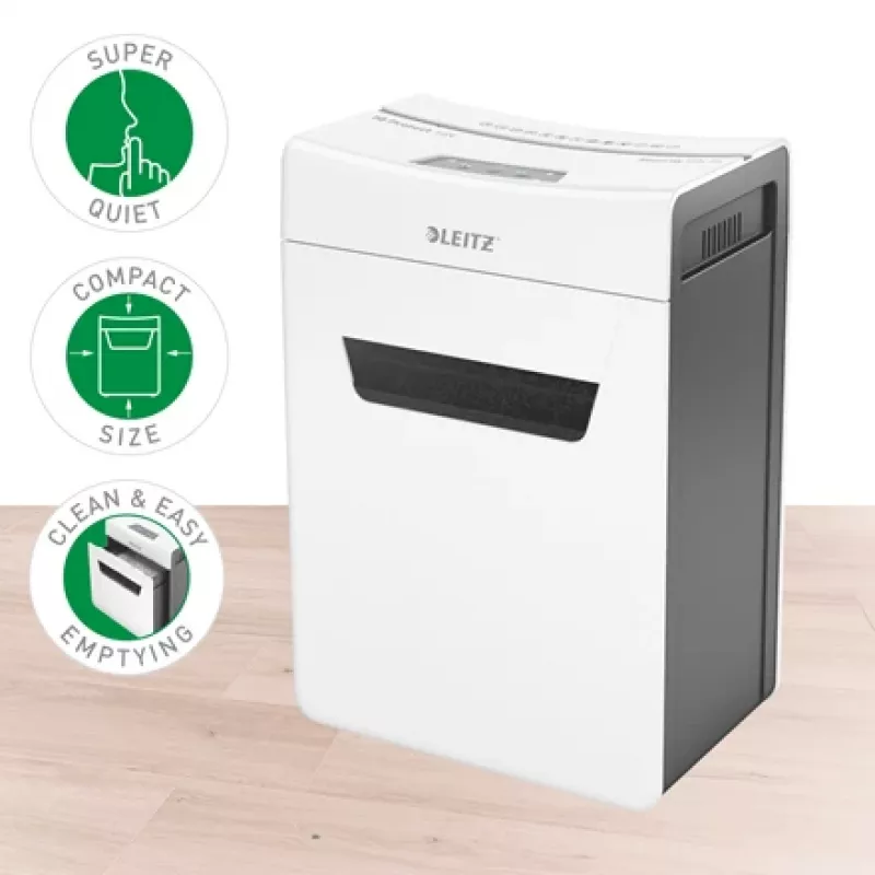 Leitz IQ Protect Premium destruidora de documentos 10X P4, 4 x 40 mm, 18 L, 150 folhas, 55 dB, touch, 10 folhas