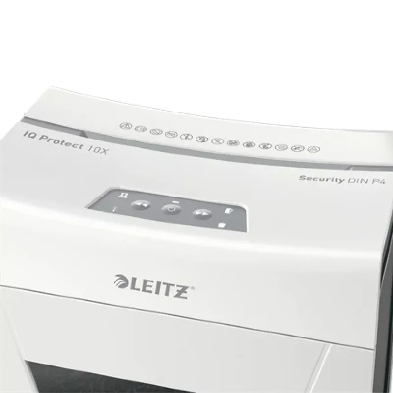 Leitz IQ Protect Premium destruidora de documentos 10X P4, 4 x 40 mm, 18 L, 150 folhas, 55 dB, touch, 10 folhas