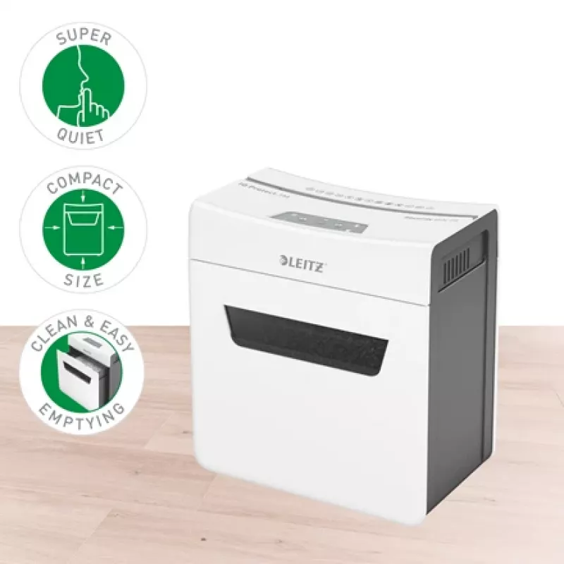 Leitz IQ Protect Premium destruidora de documentos 3M P5, corte micro, 2 x 15 mm, 10 L, 125 folhas, 55 dB, touch