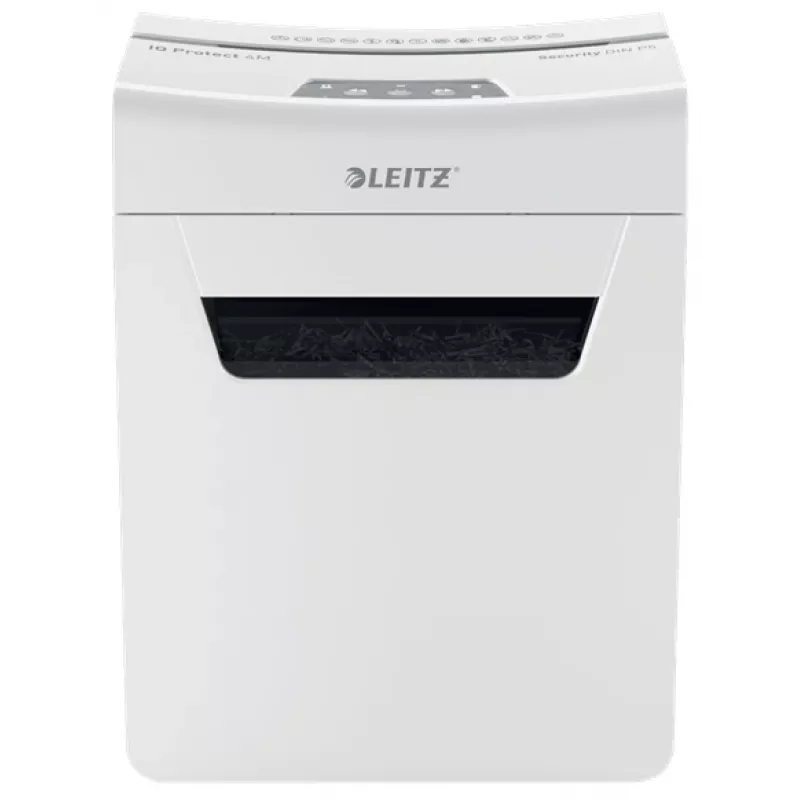 Leitz IQ Protect Premium destruidora de documentos 4M P5, corte micro, 2 x 15 mm, 14 L, 150 folhas, 55 dB, touch