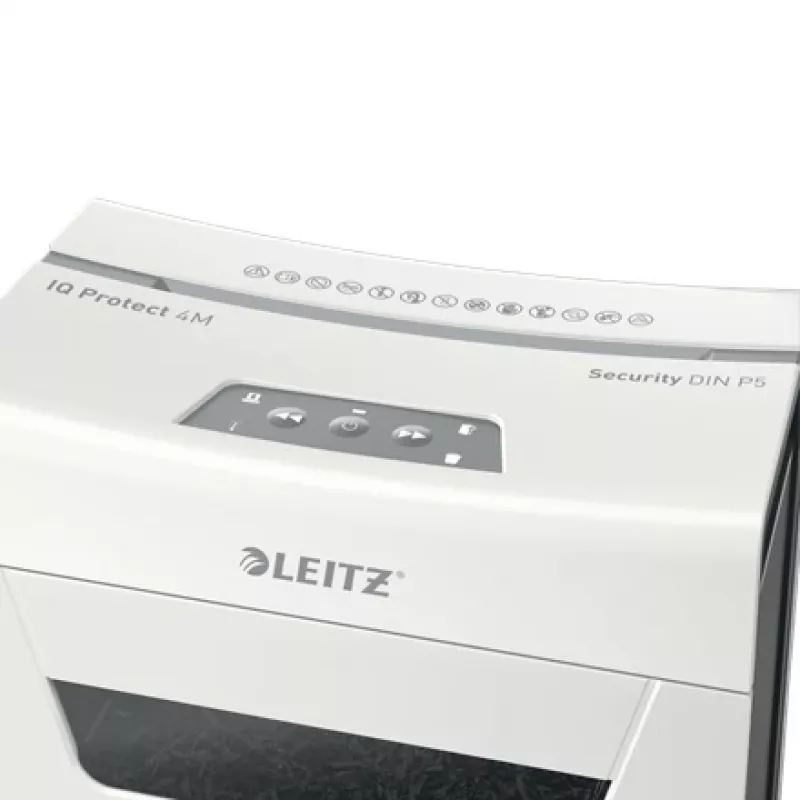Leitz IQ Protect Premium destruidora de documentos 4M P5, corte micro, 2 x 15 mm, 14 L, 150 folhas, 55 dB, touch