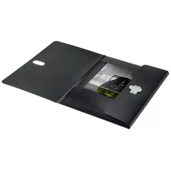 Leitz Recycle pasta de 3 abas, pasta de assinaturas, A4, polipropileno (PP), preto, mate, 150 folhas