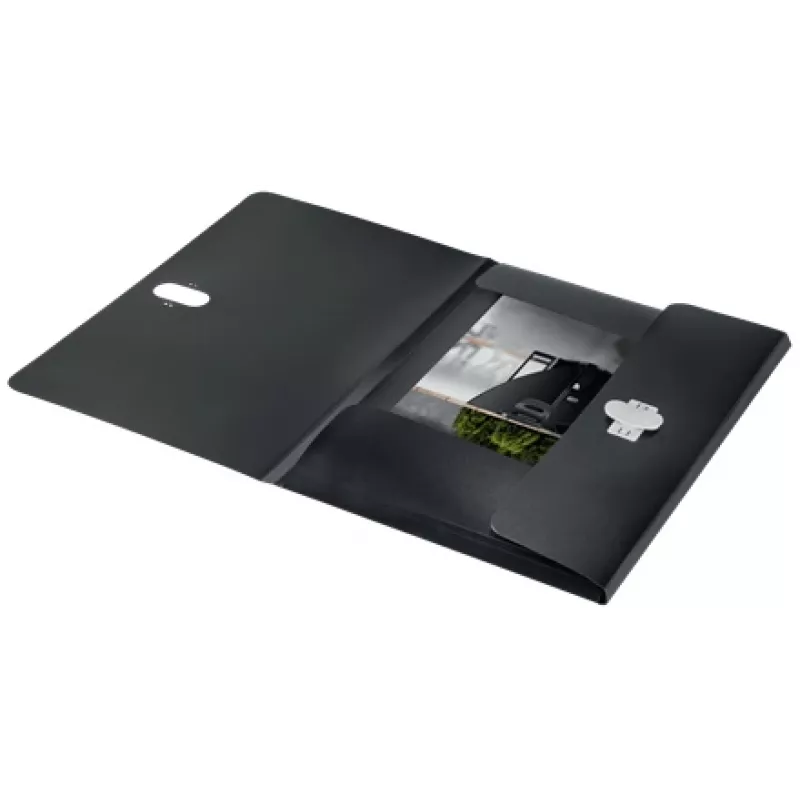 Leitz Recycle pasta de 3 abas, pasta de assinaturas, A4, polipropileno (PP), preto, mate, 150 folhas