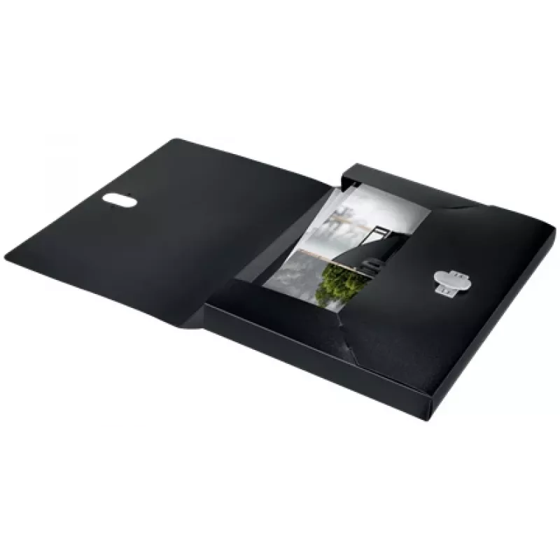 Leitz Recycle Box File, pasta de assinaturas, A4, polipropileno (PP), preto, mate, 250 folhas