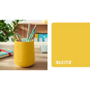 Leitz Cosy porta-canetas, amarelo, cerâmica, rapaz/rapariga, 8,7 cm, 105 mm, 240 g