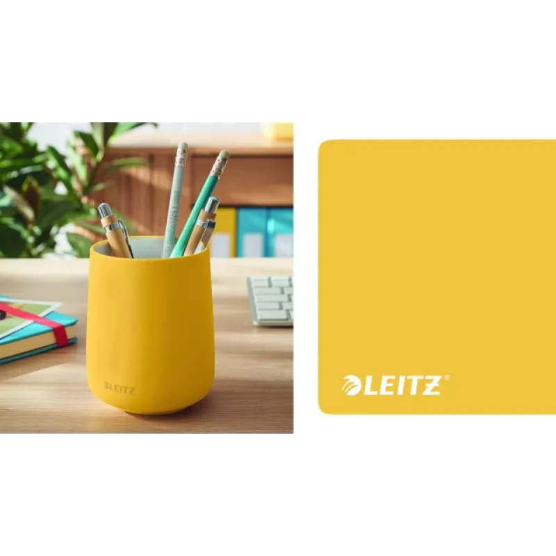 Leitz Cosy porta-canetas, amarelo, cerâmica, rapaz/rapariga, 8,7 cm, 105 mm, 240 g