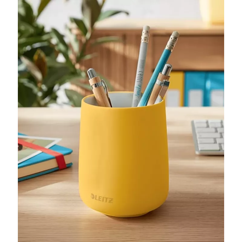 Leitz Cosy porta-canetas, amarelo, cerâmica, rapaz/rapariga, 8,7 cm, 105 mm, 240 g