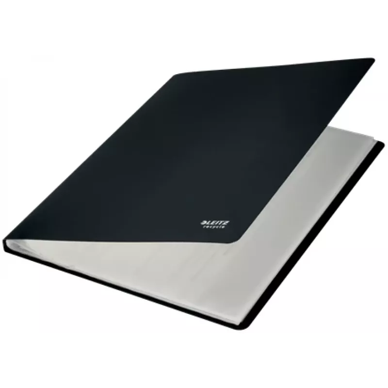 Leitz Recycle dossier de argolas, preto, polipropileno (PP), 20 bolsas, A4, 231 mm, 310 mm