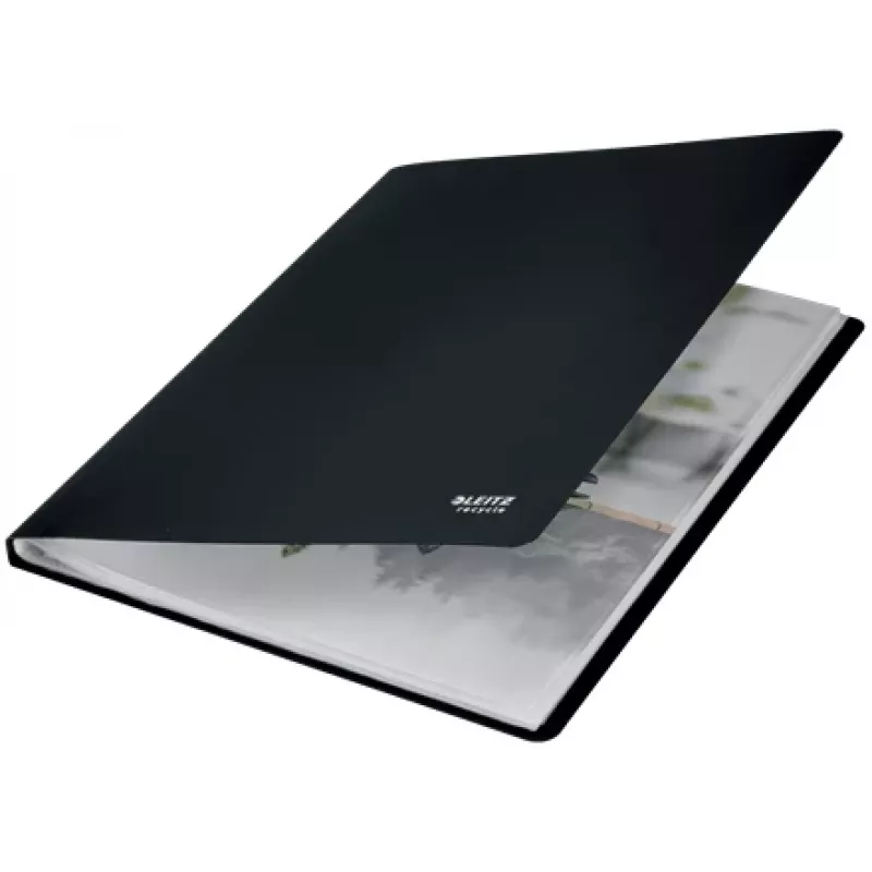 Leitz Recycle dossier de argolas, preto, polipropileno (PP), 20 bolsas, A4, 231 mm, 310 mm