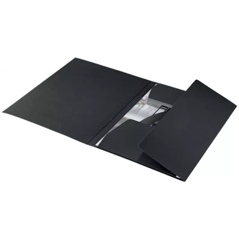 Leitz Recycle Card pasta de 3 abas, dossier de arquivo convencional, A4, cartão, preto, mate, 250 folhas