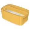 Leitz MyBox Cosy Small com tampa, caixa de arrumação, caixa de arrumação, amarelo, retangular, plástico, monocromático, amarelo