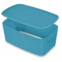 Leitz MyBox Cosy Small com tampa, caixa de arrumação, caixa de arrumação, azul, retangular, plástico, monocromático, interior