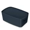 Leitz MyBox Cosy Small com tampa, caixa de arrumação, caixa de arrumação, cinzento, retangular, plástico, monocolor, interior