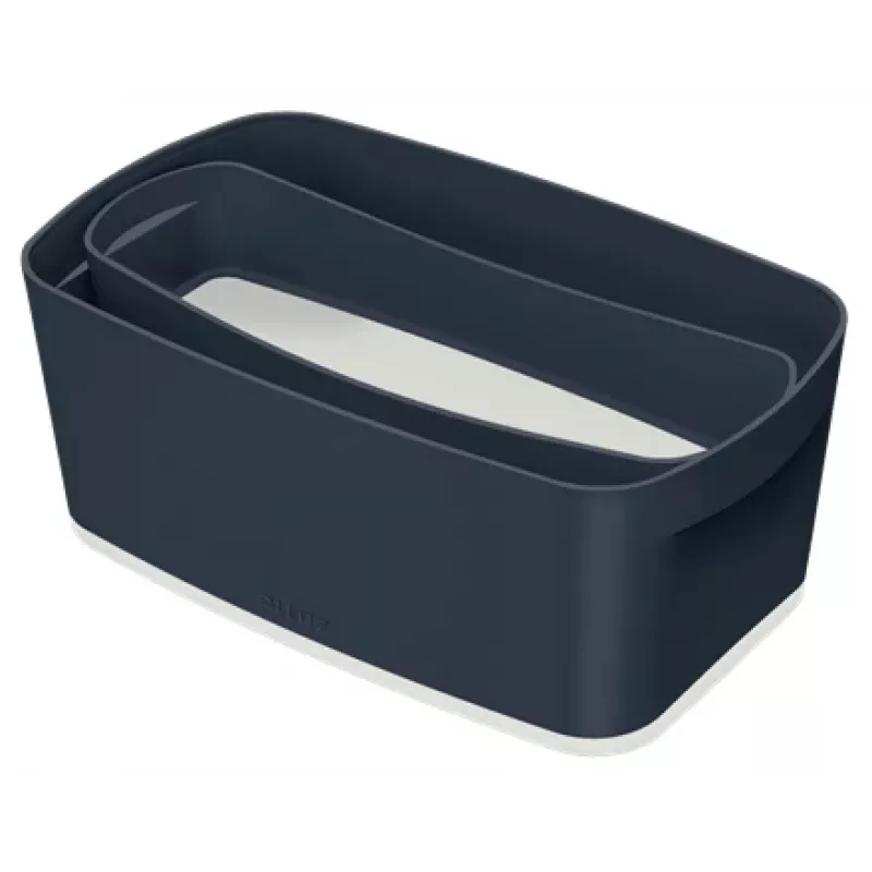 Leitz MyBox Cosy Small com tampa, caixa de arrumação, caixa de arrumação, cinzento, retangular, plástico, monocolor, interior