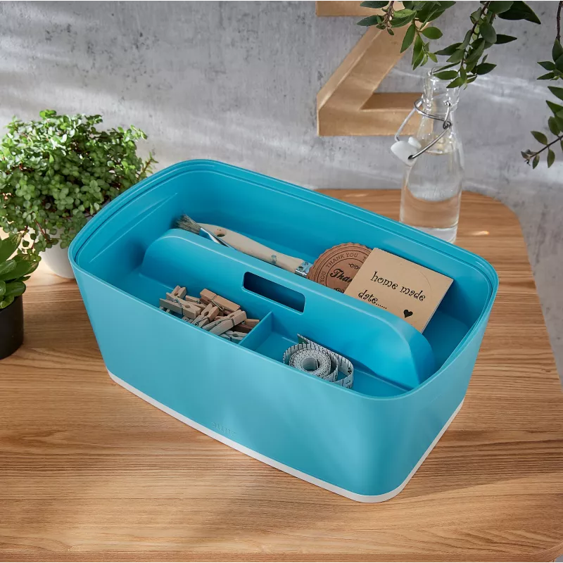 Leitz MyBox Cosy tabuleiro organizador com pega, pequeno, arrumação, azul, plástico, 307 mm, 181 mm, 56 mm, 300 g
