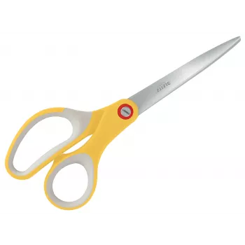 Leitz Cosy Titanium tesoura de escritório 205 mm, adulto, corte reto, simples, cinzento, amarelo, aço inoxidável, tesoura de escritório