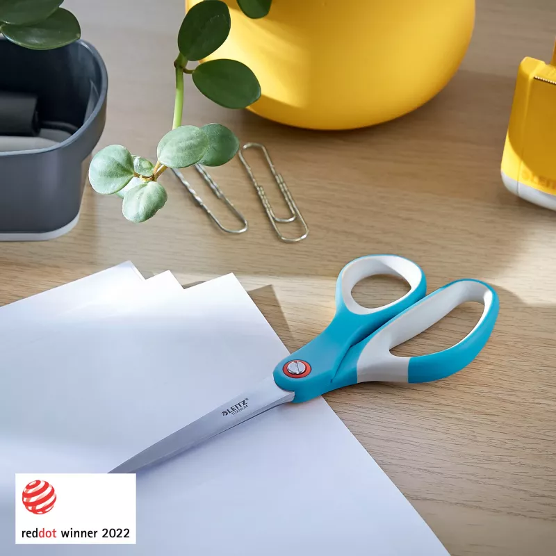 Leitz Cosy Titanium tesoura de escritório 205 mm, adulto, corte reto, individual, azul, aço inoxidável, tesoura de escritório