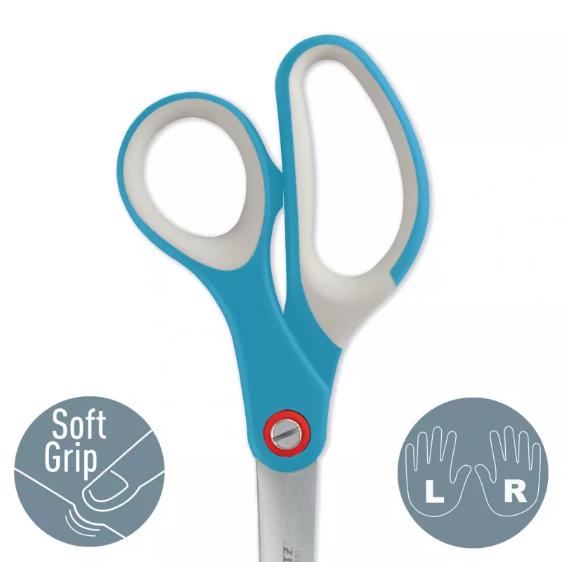 Leitz Cosy Titanium tesoura de escritório 205 mm, adulto, corte reto, individual, azul, aço inoxidável, tesoura de escritório
