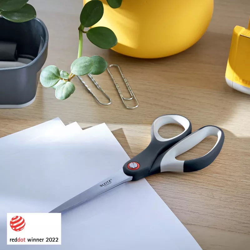 Leitz Cosy Titanium tesoura de escritório 205 mm, adulto, corte reto, individual, cinzento, aço inoxidável, tesoura de escritório
