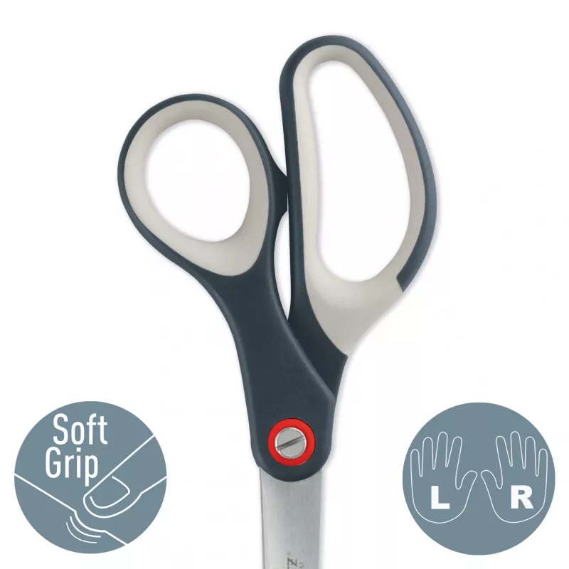 Leitz Cosy Titanium tesoura de escritório 205 mm, adulto, corte reto, individual, cinzento, aço inoxidável, tesoura de escritório