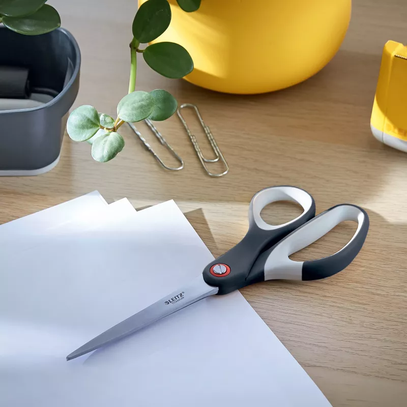 Leitz Cosy Titanium tesoura de escritório 205 mm, adulto, corte reto, individual, cinzento, aço inoxidável, tesoura de escritório