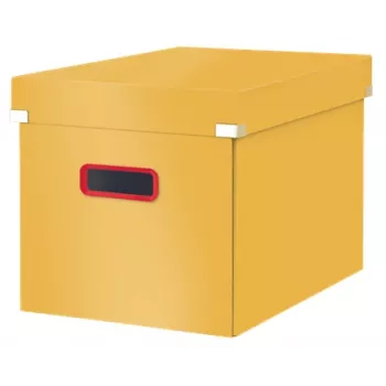 Leitz Click & Store Cosy Cube Large caixa de arrumação, caixa de arrumação, amarelo, retangular, cartão, de uma só cor, interior