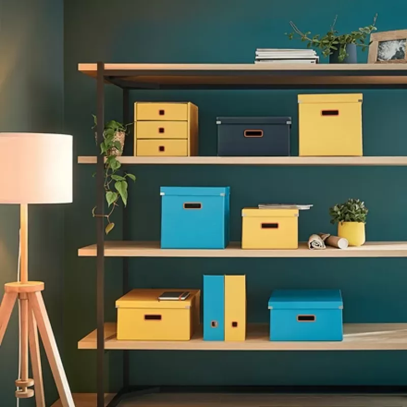 Leitz Click & Store Cosy Medium caixa de arrumação, caixa de arrumação, amarelo, retangular, cartão, monocromático, interior