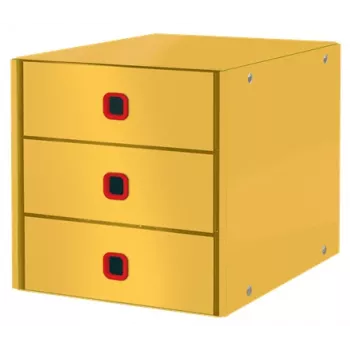 Leitz Click & Store Cosy gaveteiro (3 gavetas), amarelo, cartão, 286 mm, 358 mm, 282 mm