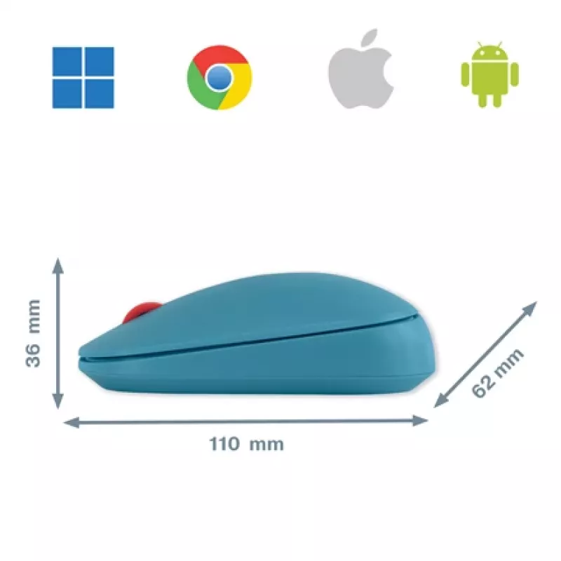 Leitz Cosy rato sem fios, ambidestro, RF Wireless + Bluetooth, 4000 DPI, azul