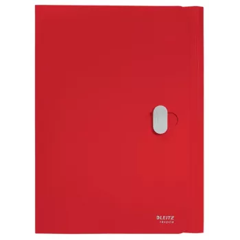 Leitz Recycle pasta com 3 abas, pasta de arquivo, A4, polipropileno (PP), vermelho, horizontal, 150 folhas