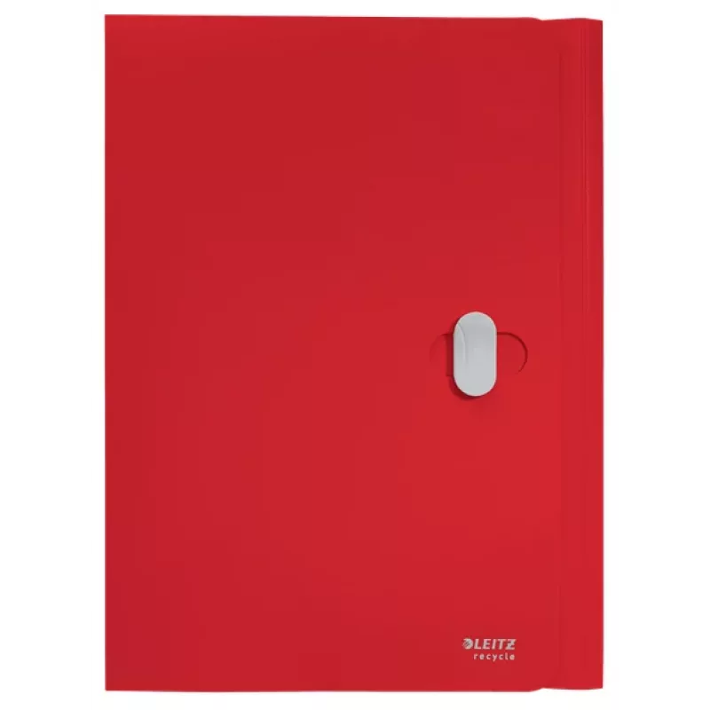 Leitz Recycle pasta com 3 abas, pasta de arquivo, A4, polipropileno (PP), vermelho, horizontal, 150 folhas