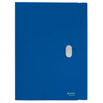 Leitz Recycle pasta com 3 abas, pasta de arquivo, A4, polipropileno (PP), azul, horizontal, 150 folhas