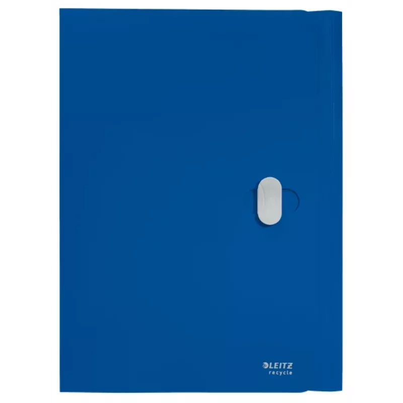 Leitz Recycle pasta com 3 abas, pasta de arquivo, A4, polipropileno (PP), azul, horizontal, 150 folhas