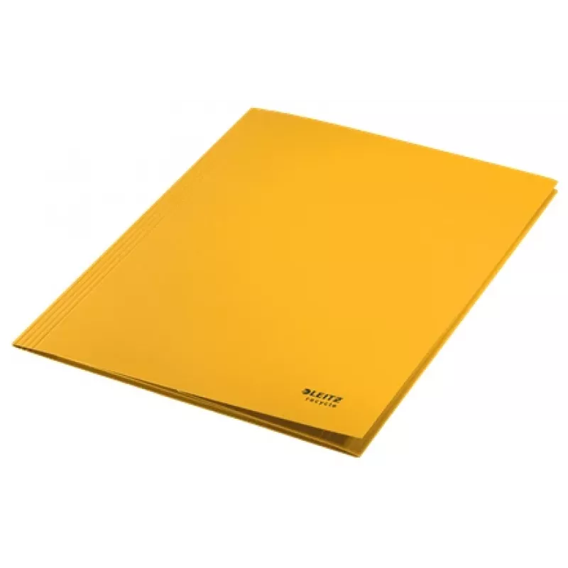 Leitz Recycle Pasta de cartão com 3 abas, pasta convencional, A4, cartão, Amarelo, Horizontal/Vertical, 250 folhas