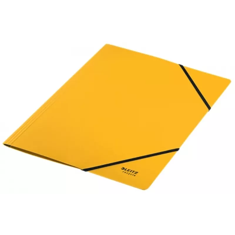 Leitz Recycle Pasta de cartão com elásticos, pasta convencional, A4, cartão, Amarelo, Horizontal/Vertical, 250 folhas