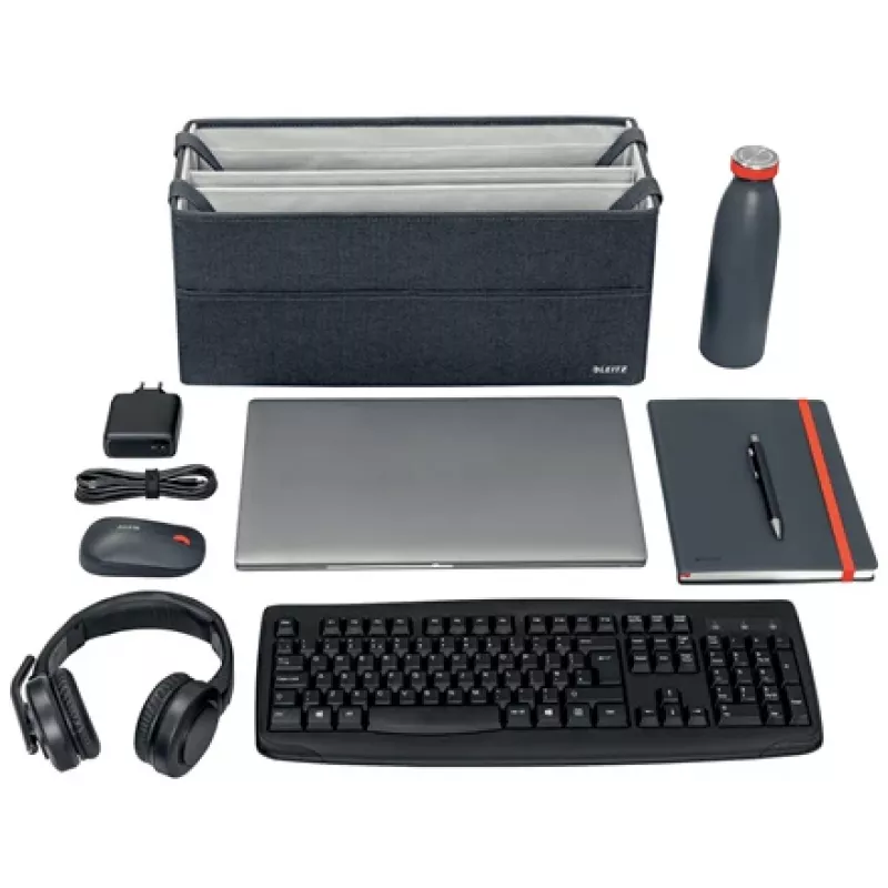 Leitz Fabric Mala de trabalho Hot Desking, tecido, liso, tecido, fecho de correr, unissexo, 465 mm