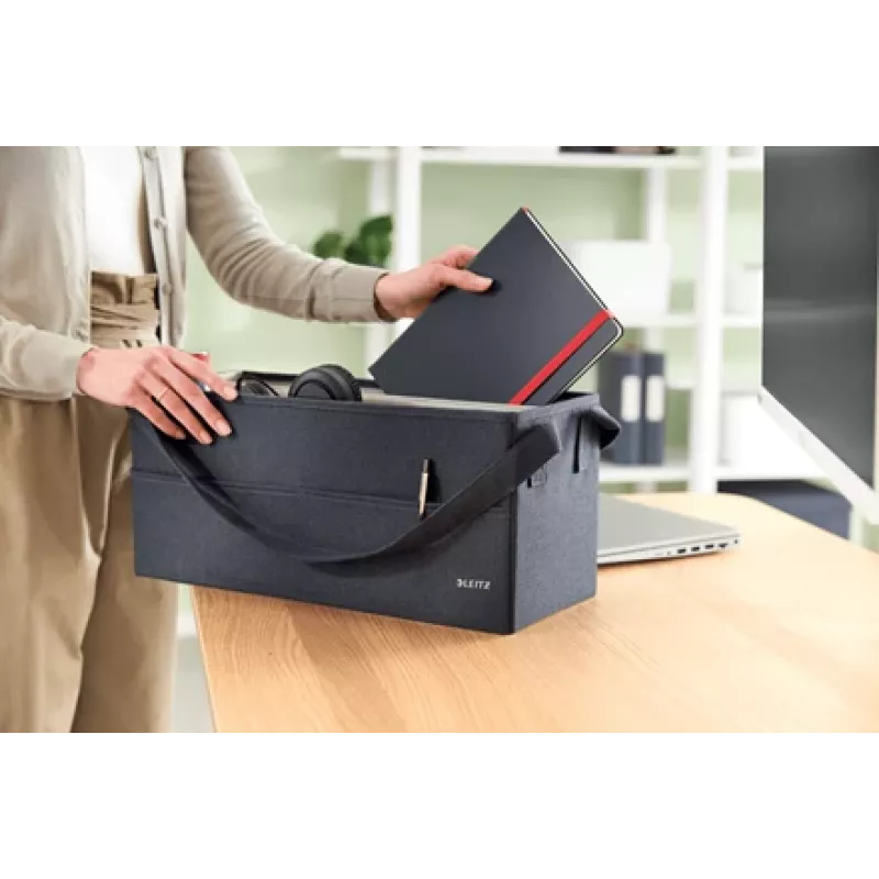 Leitz Fabric Mala de trabalho Hot Desking, tecido, liso, tecido, fecho de correr, unissexo, 465 mm