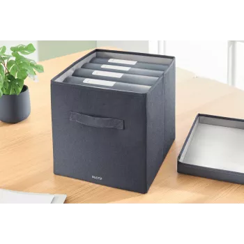 Leitz Caixa de arrumação de tecido com tampa grande, pack de 2, Cinzento, tecido, 330 mm, 380 mm, 325 mm, 1,24 kg
