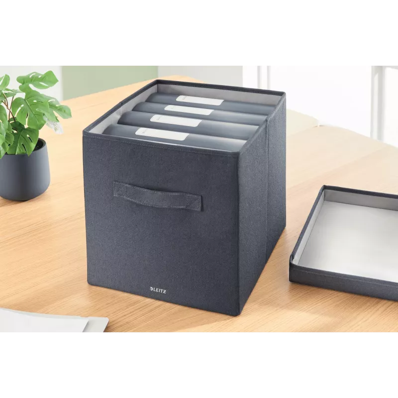 Leitz Caixa de arrumação de tecido com tampa grande, pack de 2, Cinzento, tecido, 330 mm, 380 mm, 325 mm, 1,24 kg