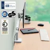 Leitz Ergo Braço de monitor único poupa-espaço, morsa/passagem de mesa, 9 kg, 43,2 cm (17