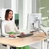 Leitz Ergo Braço de monitor único poupa-espaço, morsa/passagem de mesa, 9 kg, 43,2 cm (17