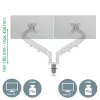 Leitz Ergo Braço duplo para monitor poupa-espaço, morsa/passagem de mesa, 18 kg, 43,2 cm (17